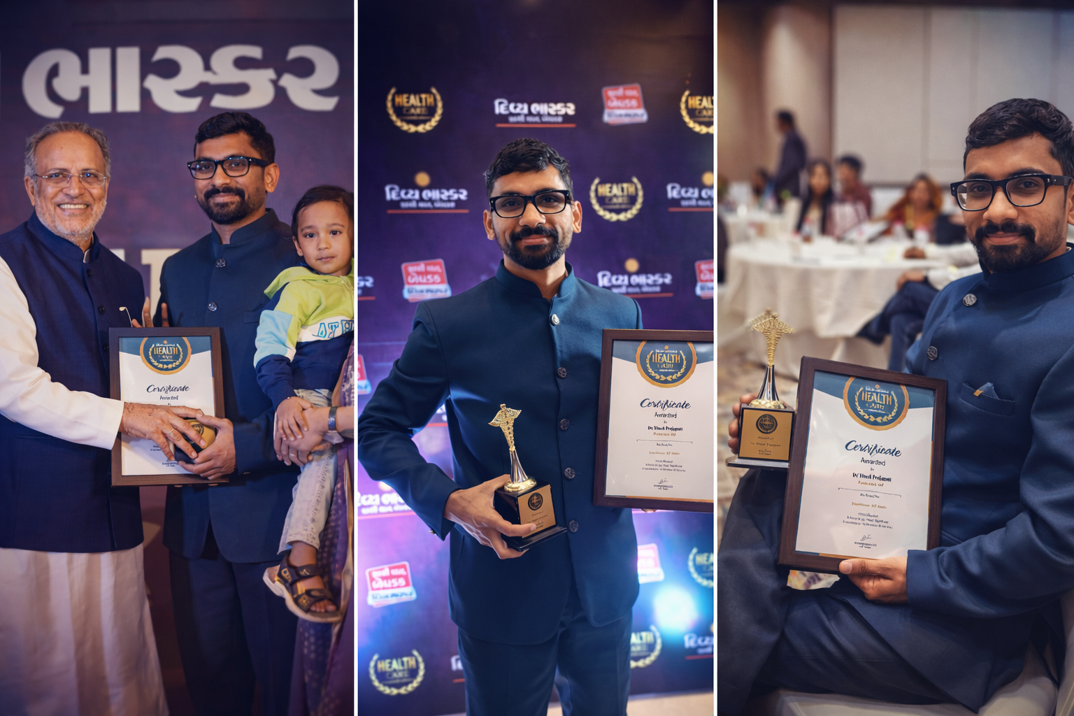 Dr. Vinod Prajapati receiving Health Care Awards